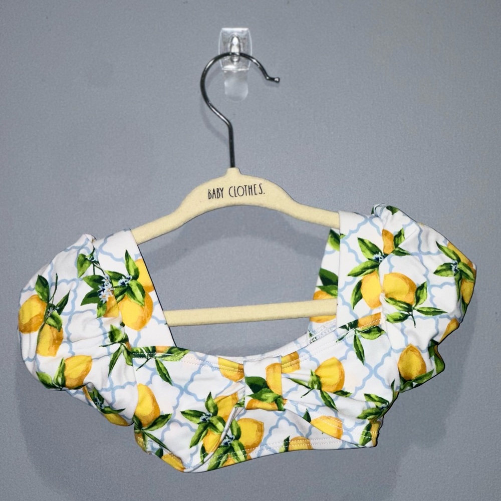 Janie and Jack Lemon Puff Sleeve Two-Piece Bathing Suit